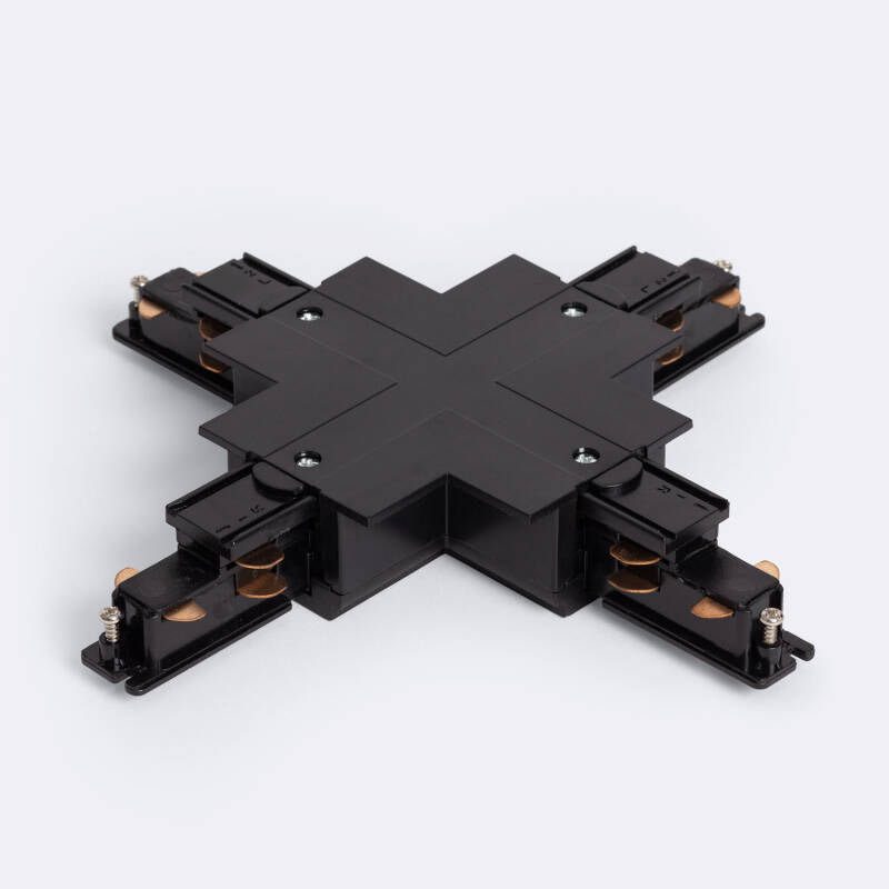 Conector Tipo X para Calha Trifásico DALI Track Encastrável Alumínio