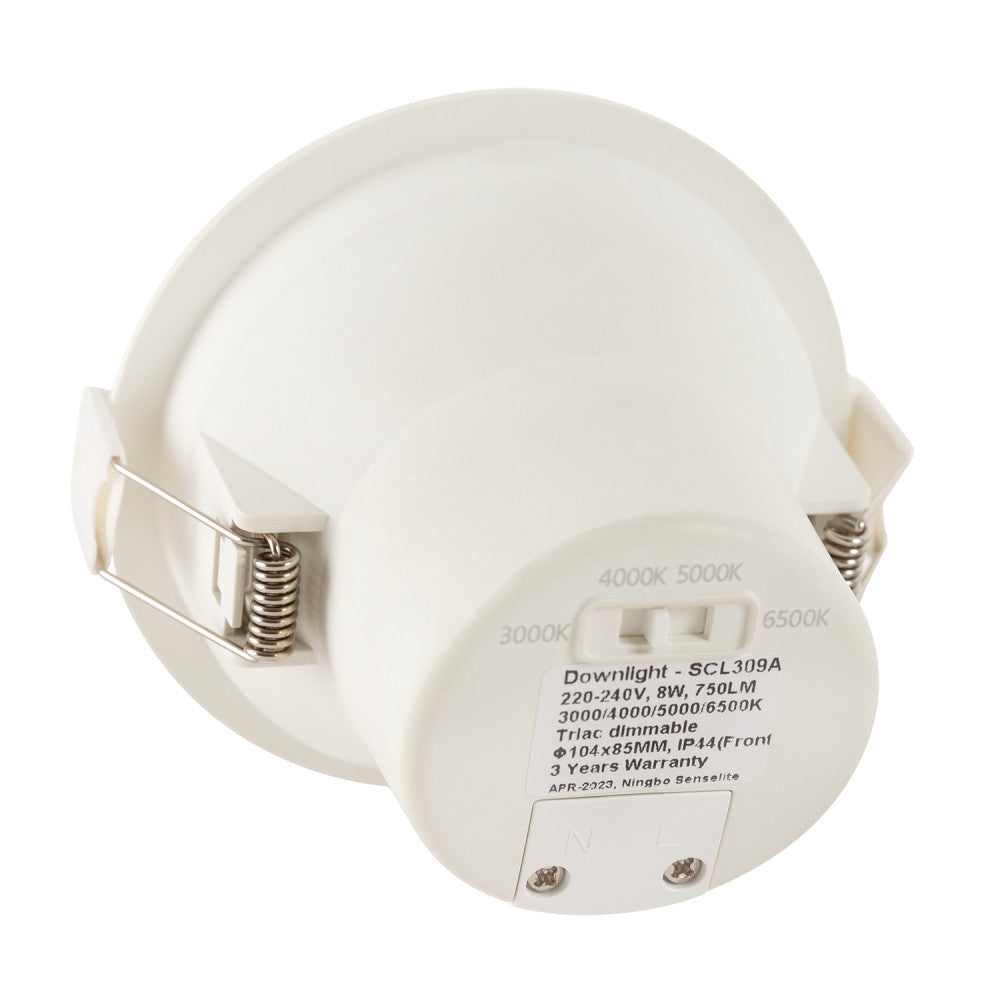 Downlight LED embutido 8W 750Lm CCT 3000-6500ºK (tom de luz regulável) 60º IP44