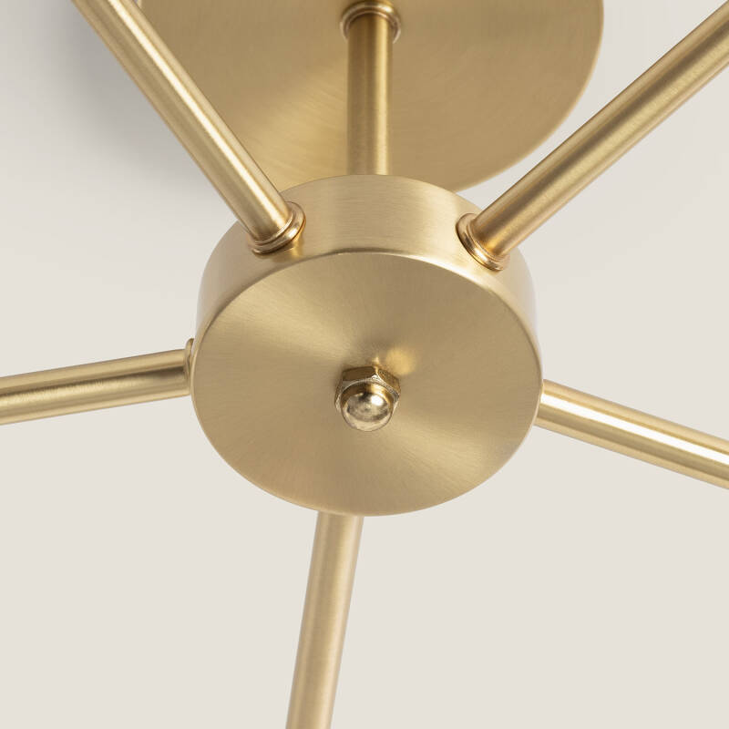 Candeeiro de Teto Metal e Vidro Moonlight Brass 5 Focos