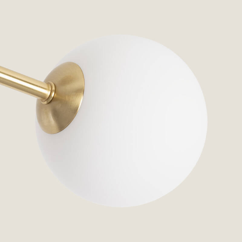 Candeeiro de Teto Metal e Vidro Moonlight Brass 5 Focos