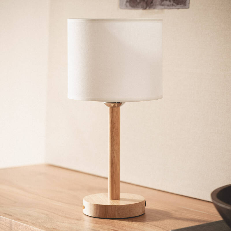 Candeeiro de Mesa LED 1W Portátil Madeira com Bateria USB Recarregável Folgosa
