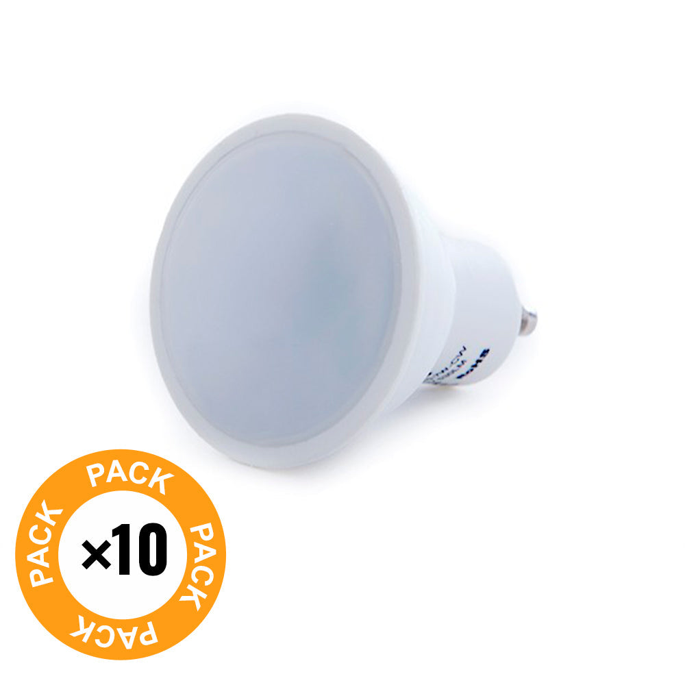 Pacote de 10 Lâmpadas LED GU10 7W 520Lm 6000ºK 10 40.000H
