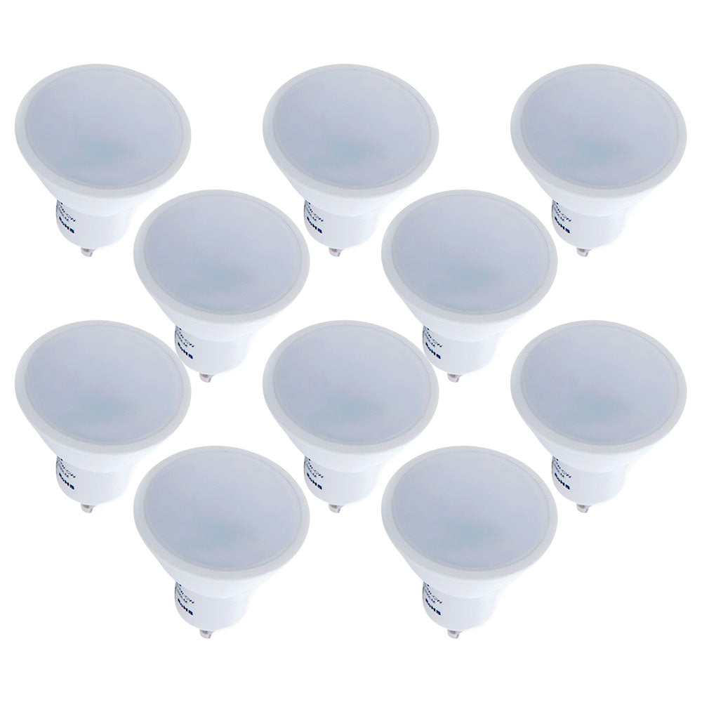 Pacote de 10 Lâmpadas LED GU10 7W 520Lm 6000ºK 10 40.000H