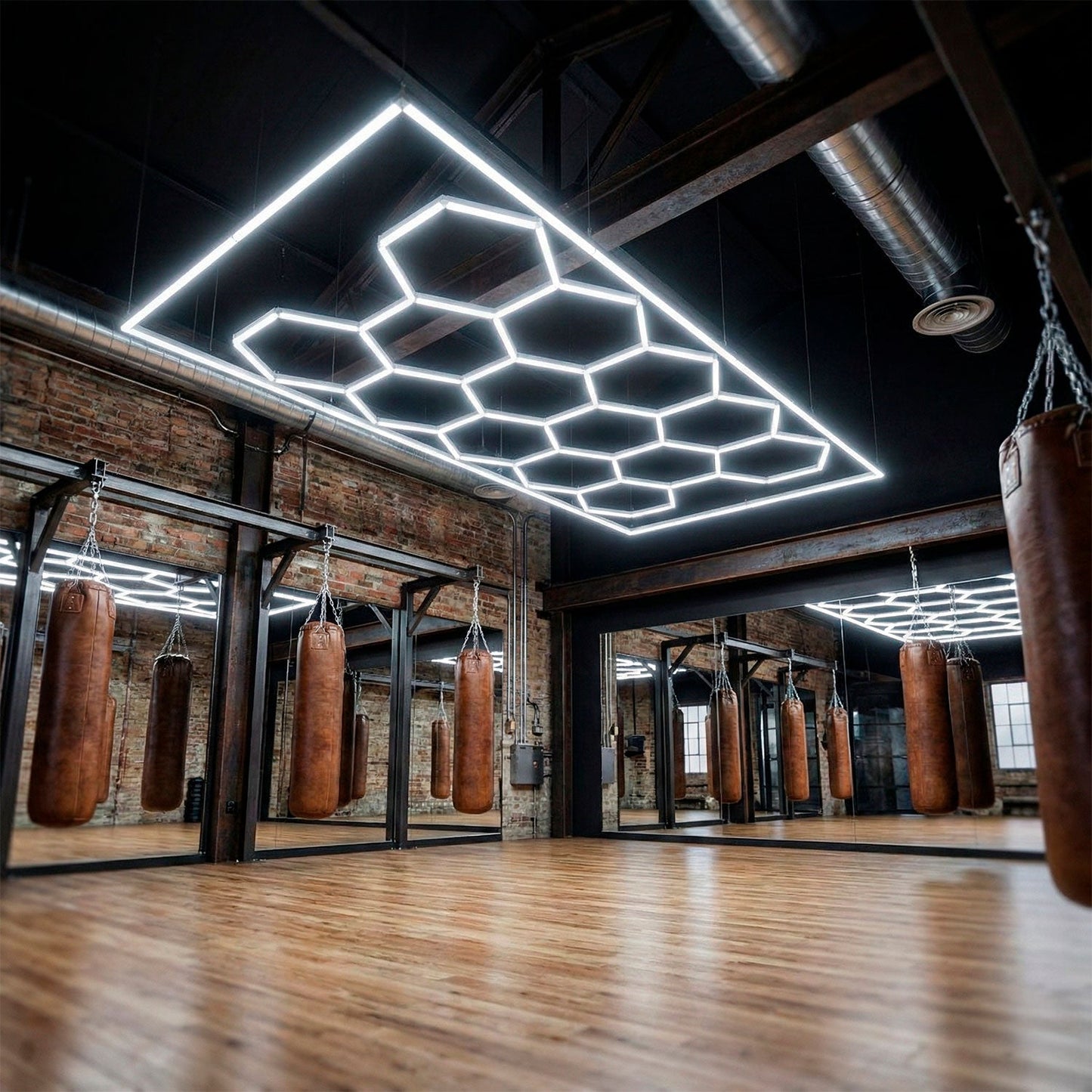 Lâmpada LED Hexagonal - 6000K - 14 Hexágonos + Retângulo 5m