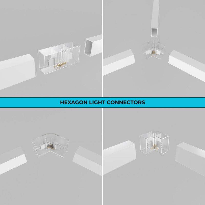 Lâmpada LED Hexagonal - 6000K - 14 Hexágonos 56cm + Retângulo 500cm