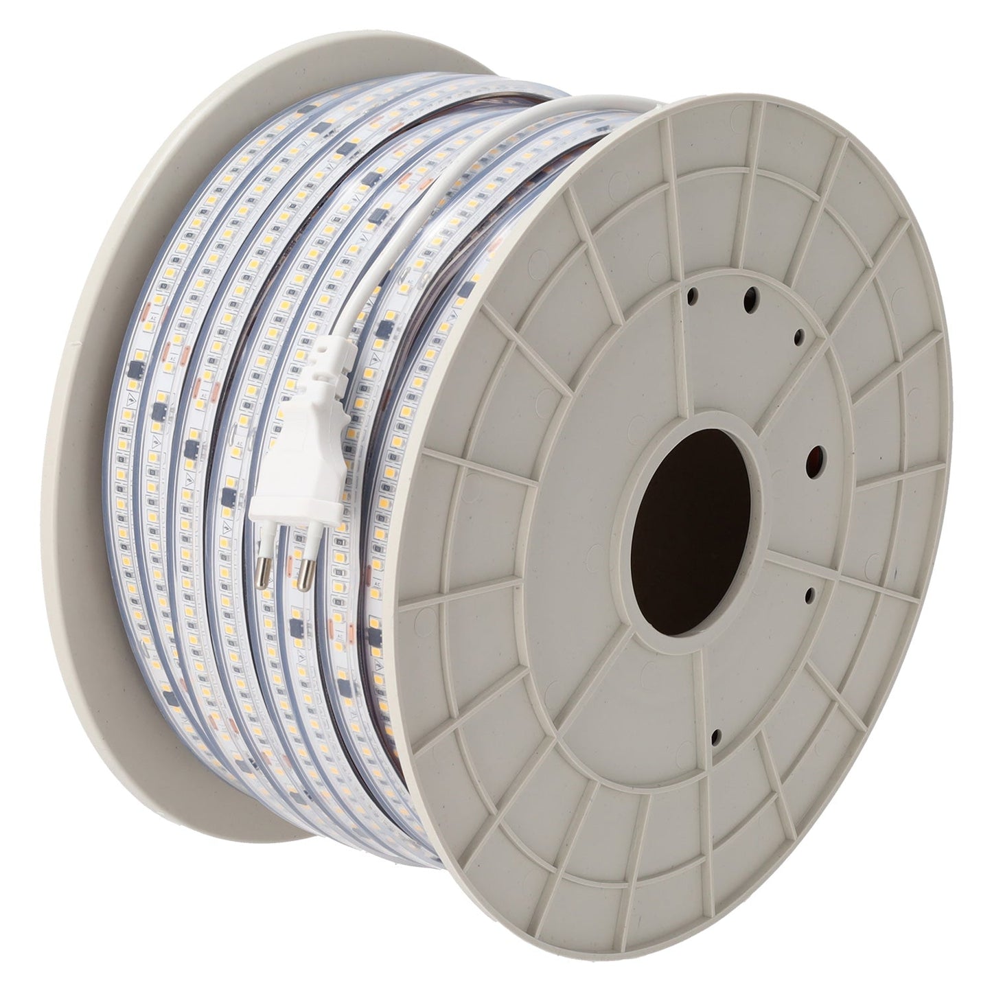 Fita de LED SMD 2835 Driver Livre 16W/M 1600Lm/M 220VAC IP65 6000ºK Rolo 50M