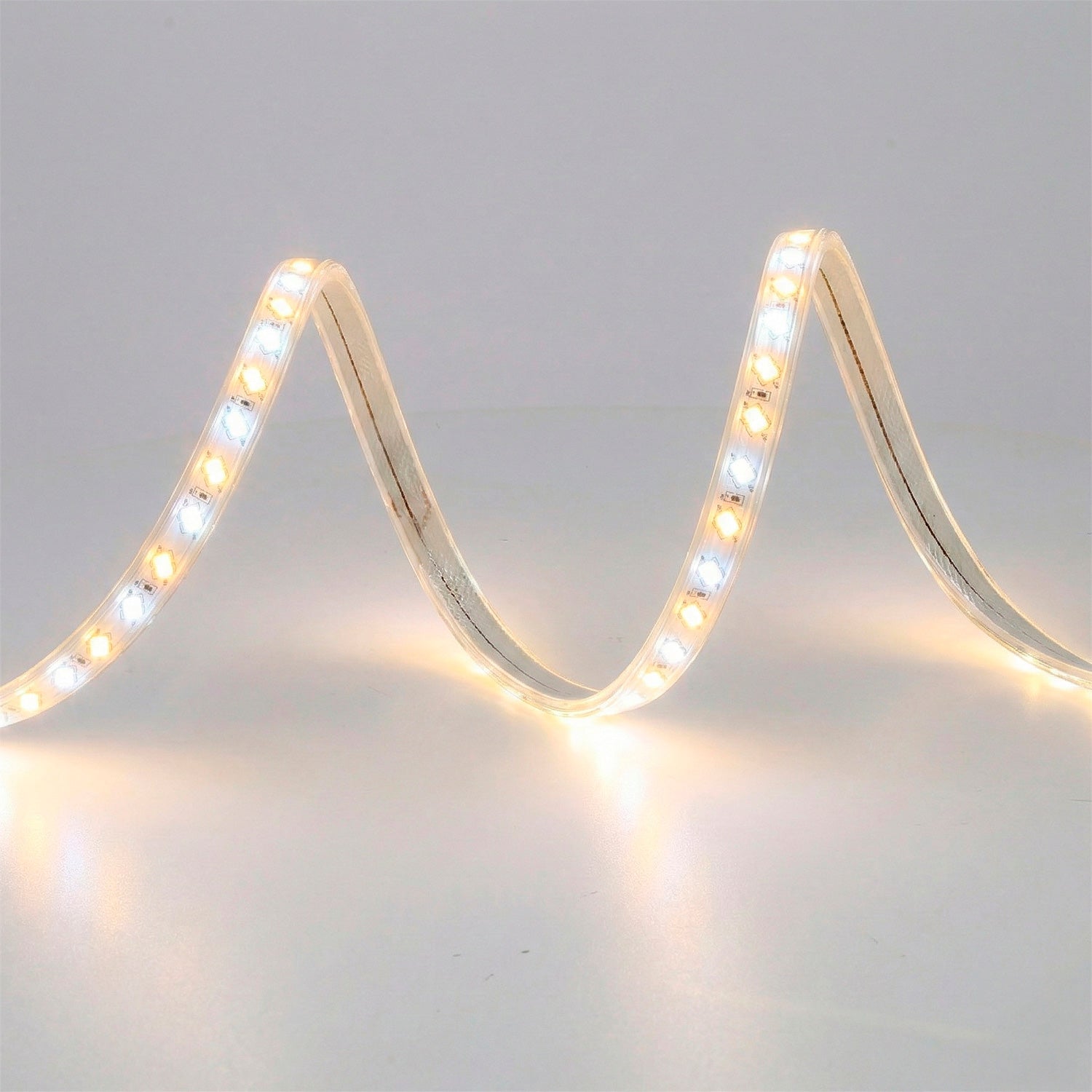 Fita LED flexível 12W/M 220VAC 120LEDs/M SMD5730 IP65 CCT (tonalidade variável) 50 metros
