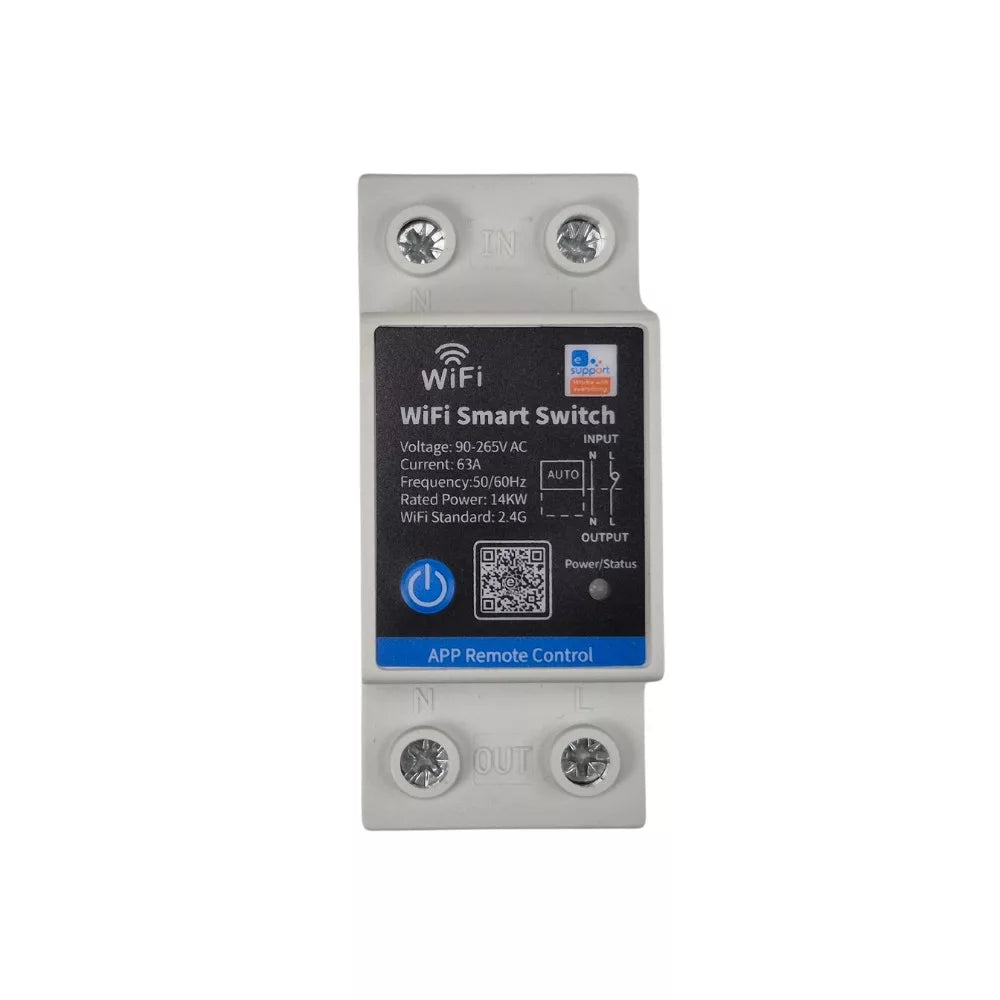 SmartWise DIN-63A DIN-rail compatible, eWeLink-compatible Wi-Fi smart relay (63A)