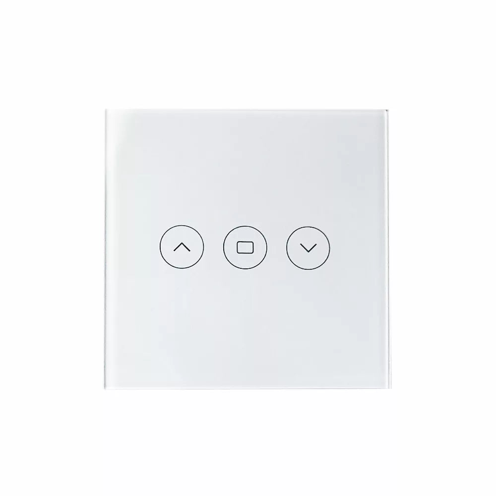 SmartWise roller shutter / shader / curtain smart switch, eWeLink compatible, com branco touch glass front painel