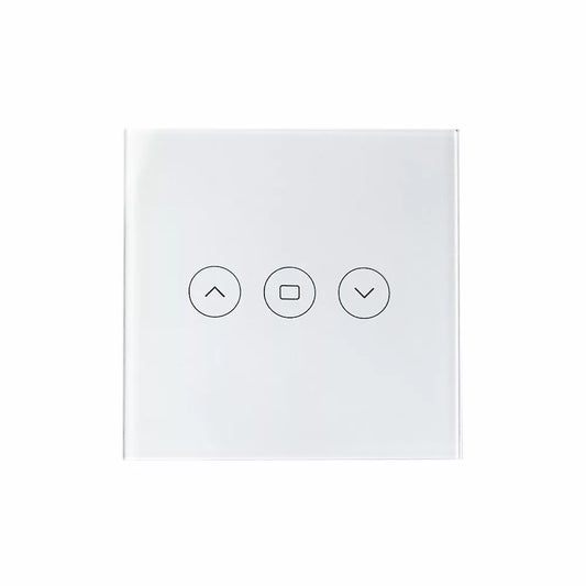 SmartWise roller shutter / shader / curtain smart switch, eWeLink compatible, com branco touch glass front painel