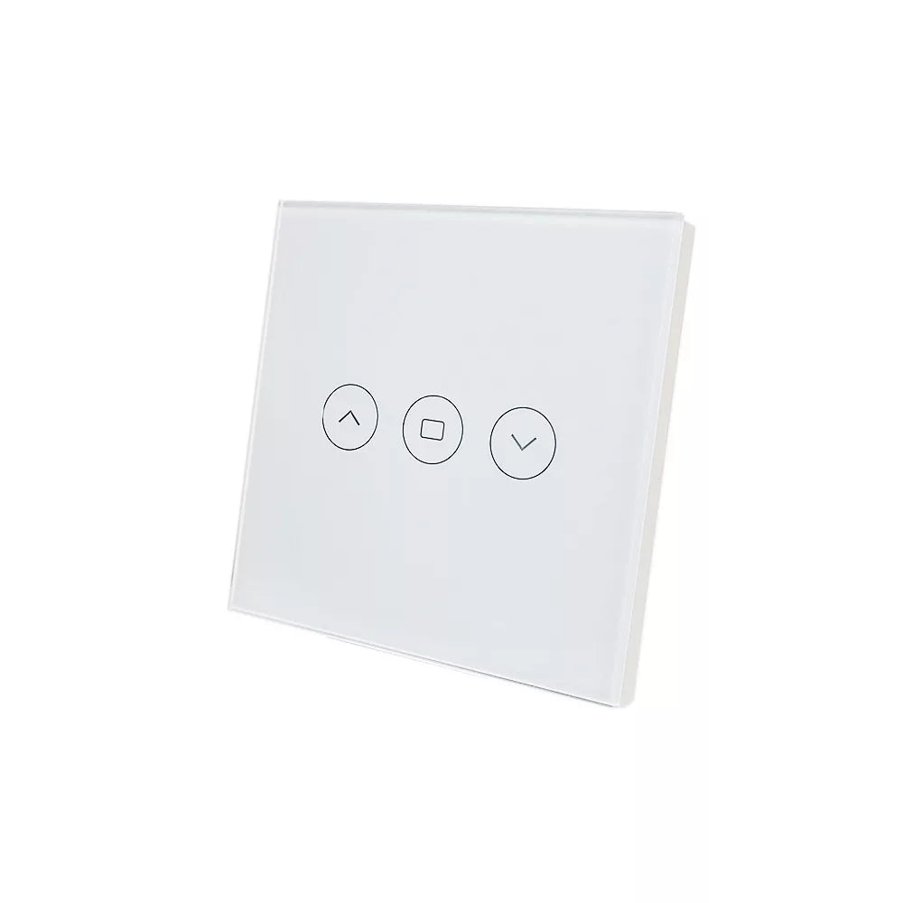 SmartWise roller shutter / shader / curtain smart switch, eWeLink compatible, com branco touch glass front painel