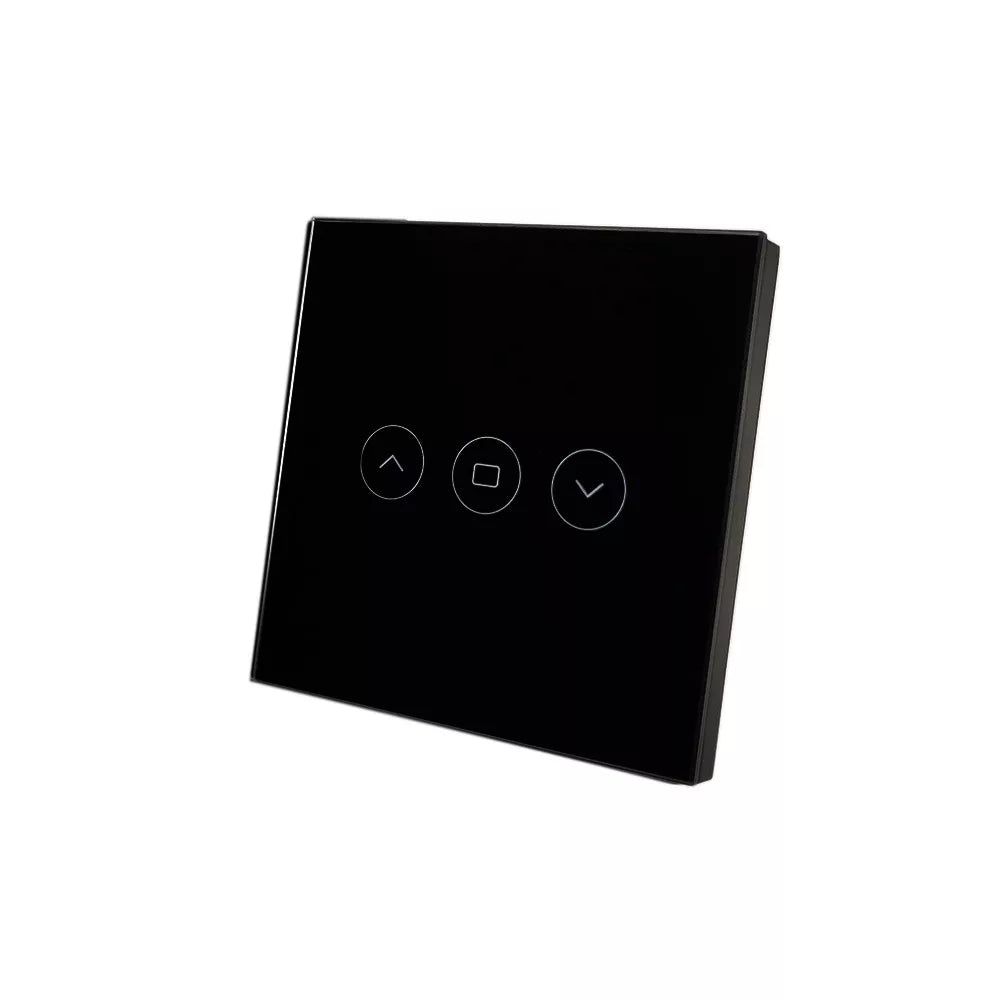 SmartWise roller shutter / shader / curtain smart switch, eWeLink compatible, com preto touch glass front painel