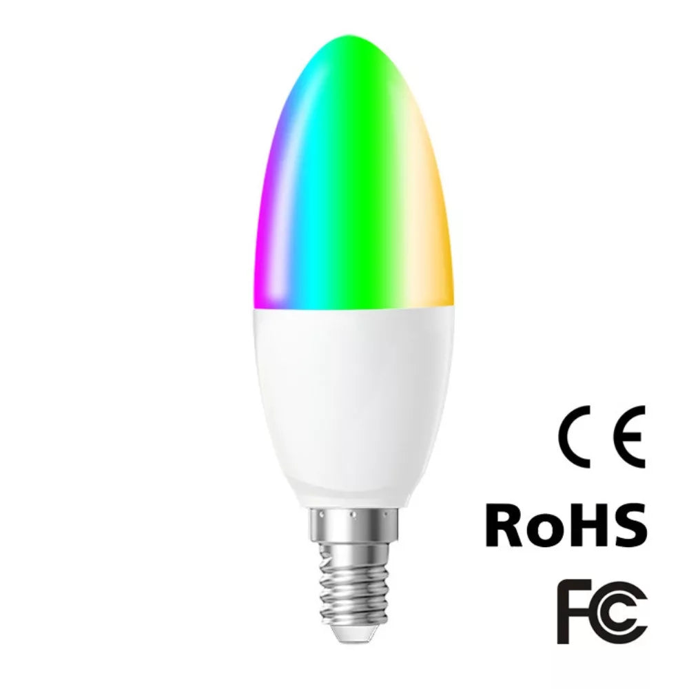 SmartWise E14 Wi-Fi + eWeLink-Remote (Bluetooth) smart lâmpada, 5W, adjustable quente/frio branco + RGB color light