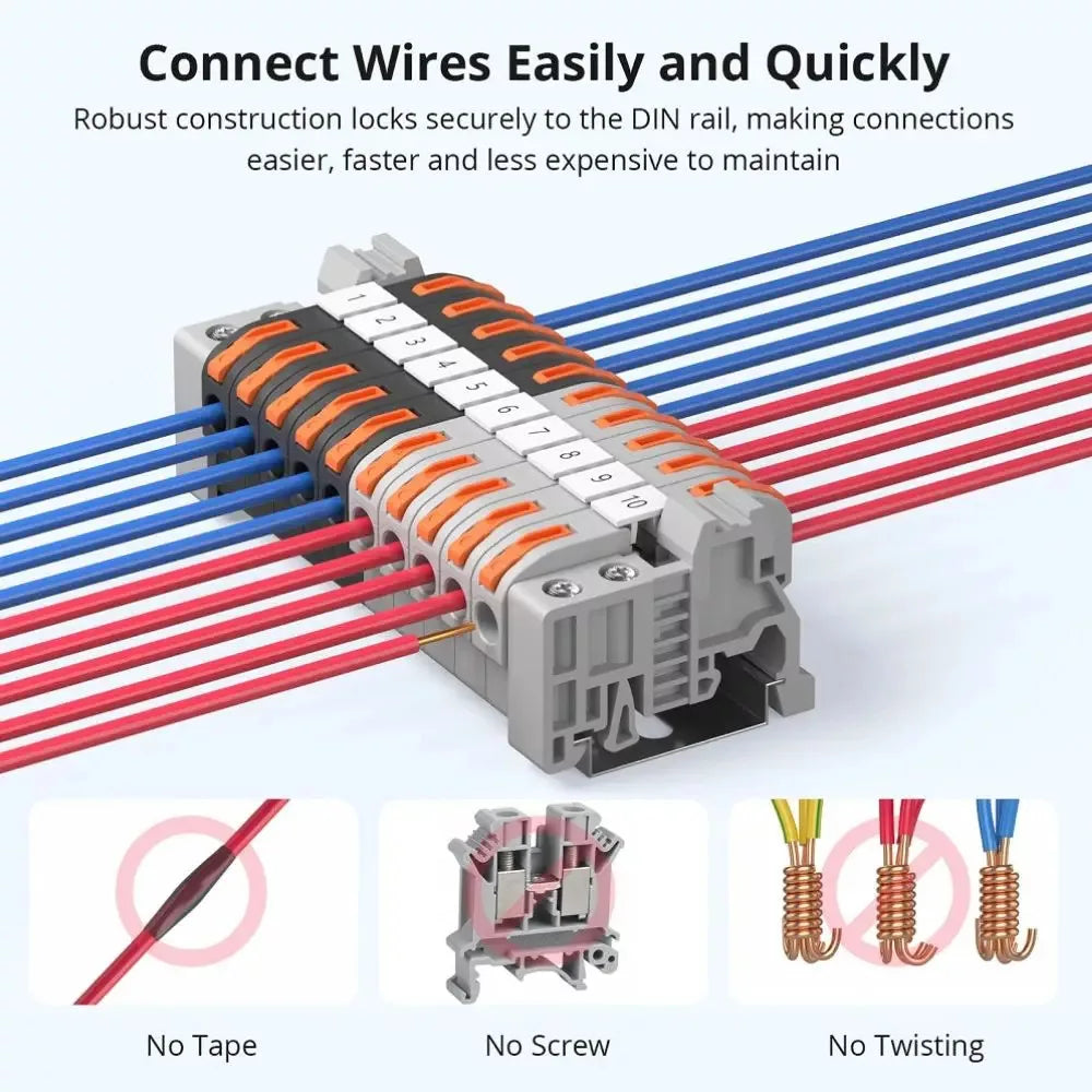 Sonoff 211 DIN-rail compatible Wire Connector Terminal Blocks Kit (20 pcs set)