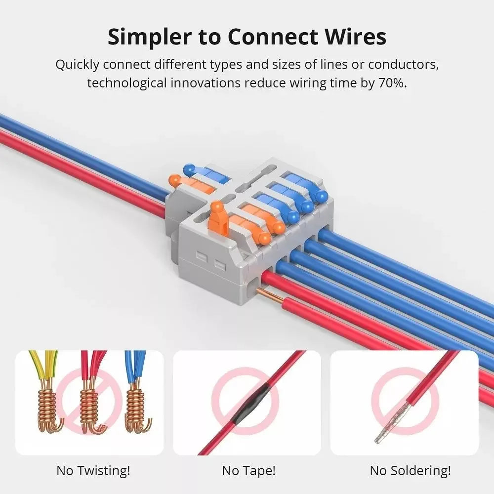 Sonoff D1-2 Quick Wire Splicing Connector Splitter (com 10 types, 54 pcs kit)