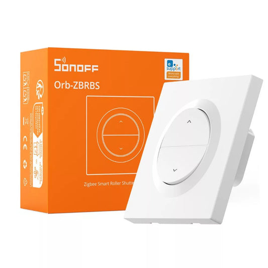 SONOFF Orb-ZBRBS Smart Roller Shutter Parede Switch – Mini relay module + parede switch, Zigbee, branco (MINI-ZBRBS-E)