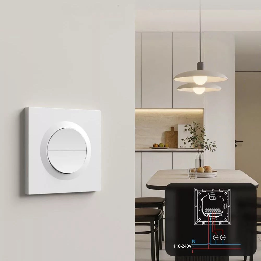 SONOFF Orb-MW2 2-Gang Matter over Wi-Fi Smart Switch – dual-channel switch, Wi-Fi, Matter, branco (MINI-2GS-E)