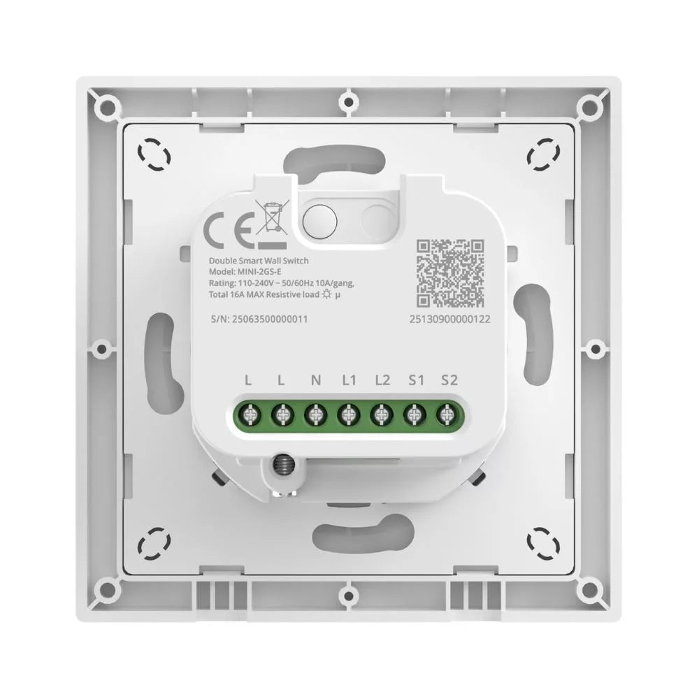 SONOFF Orb-MW2 2-Gang Matter over Wi-Fi Smart Switch – dual-channel switch, Wi-Fi, Matter, branco (MINI-2GS-E)