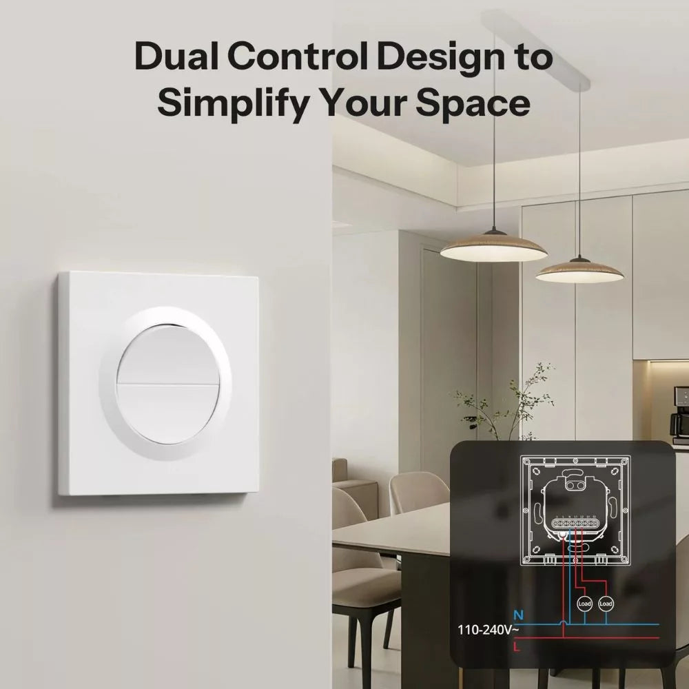 SONOFF Orb-ZBW2 2-Gang Zigbee Smart Switch – 2-gang, phase+neutral switch, Zigbee, branco (MINI-ZB2GS-E)