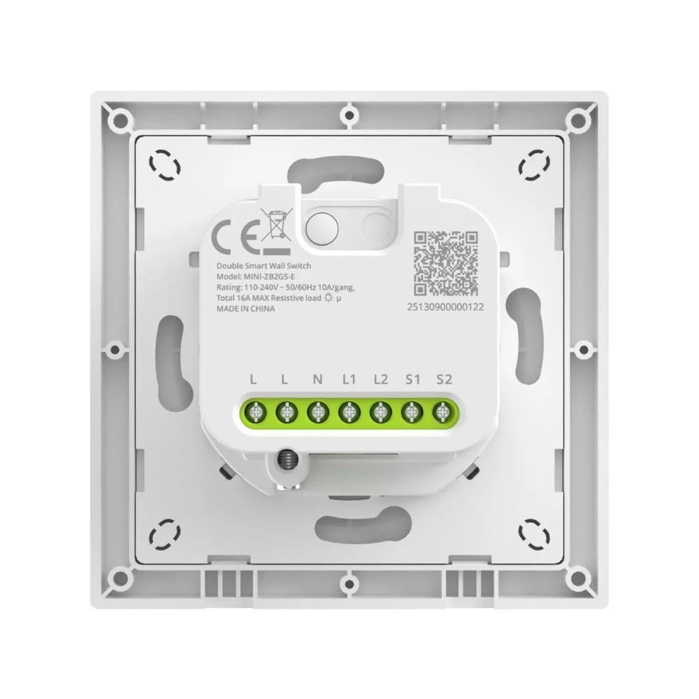 SONOFF Orb-ZBW2 2-Gang Zigbee Smart Switch – 2-gang, phase+neutral switch, Zigbee, branco (MINI-ZB2GS-E)