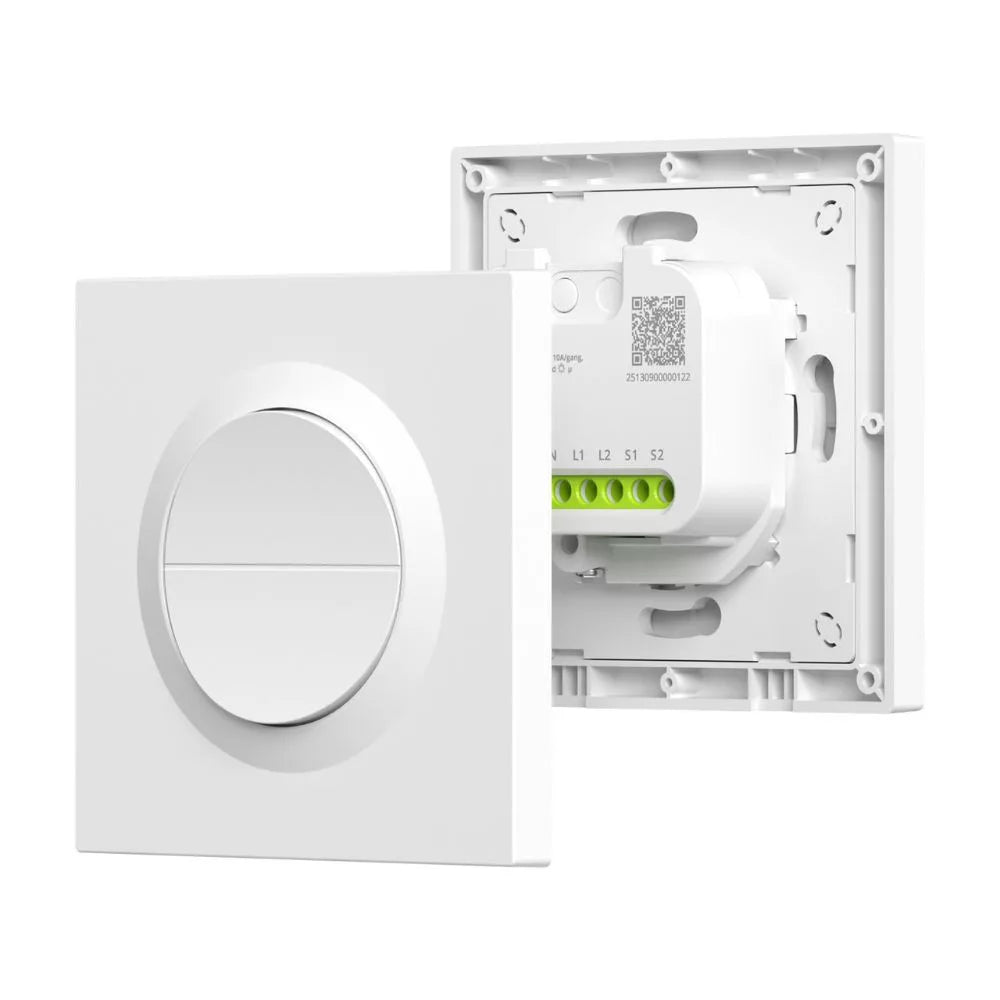 SONOFF Orb-ZBW2 2-Gang Zigbee Smart Switch – 2-gang, phase+neutral switch, Zigbee, branco (MINI-ZB2GS-E)