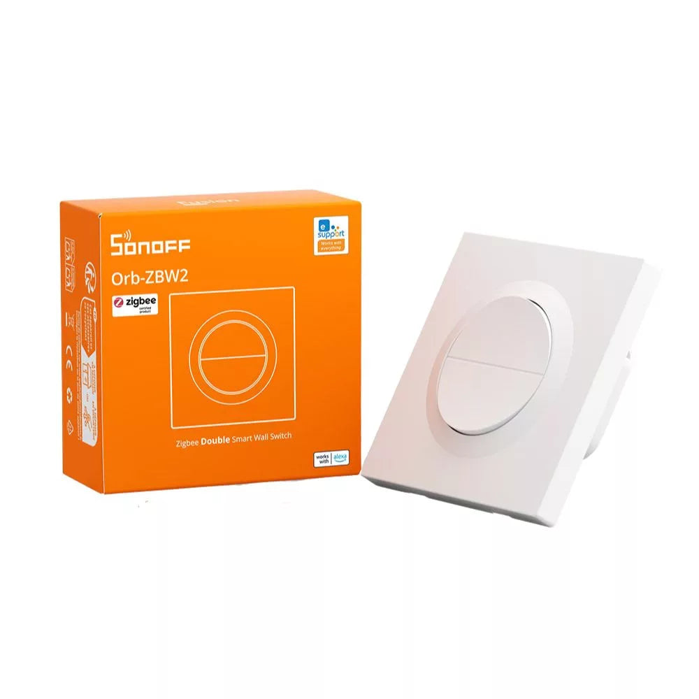 SONOFF Orb-ZBW2 2-Gang Zigbee Smart Switch – 2-gang, phase+neutral switch, Zigbee, branco (MINI-ZB2GS-E)