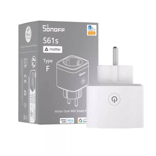 SONOFF S61s Gen2 – Smart Plug com Energy Monitoring, Wi-Fi, Matter, branco (S61STPF)