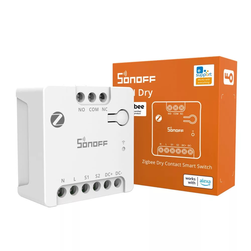 Sonoff Zigbee Dry Contact Smart Switch – Smart mini relay module com NO/NC output, Zigbee, branco (MINI-ZBD)