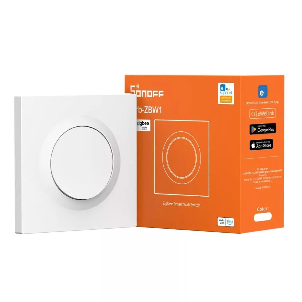 SONOFF Orb-ZBW1 – Single-circuit, phase+neutral mini relay module com switch, Zigbee, branco
