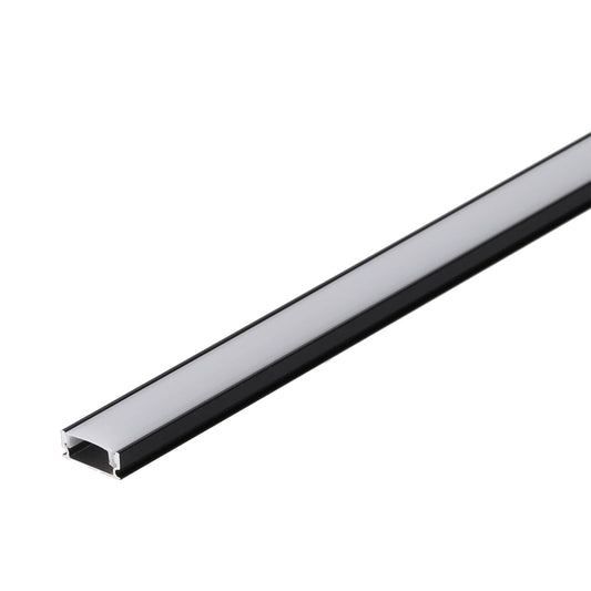 Perfil de alumínio preto para faixa de LED - difusor de opala