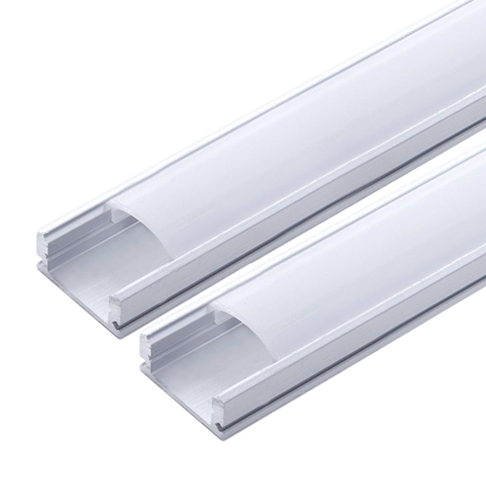 Pacote 2 Perfil de Alumínio Para Leds Difusor Leitoso Tira LED 2M