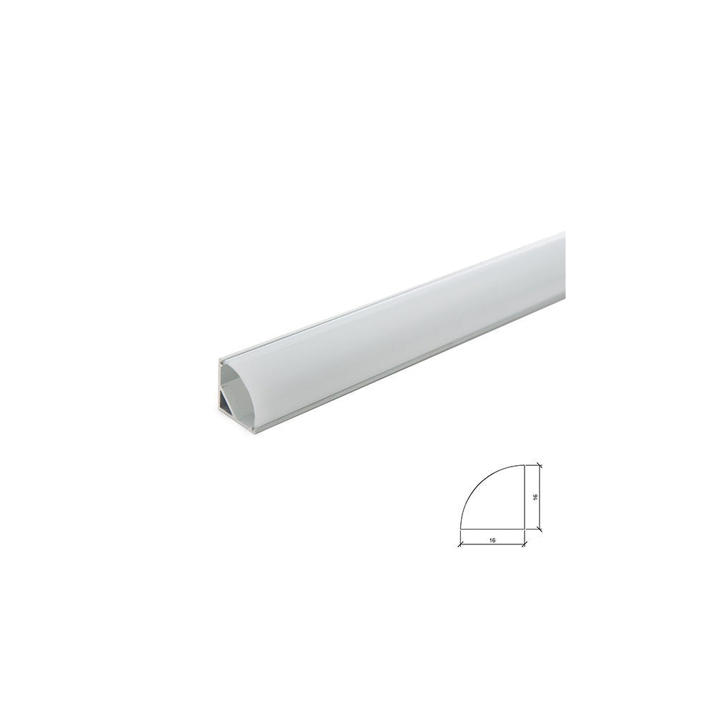 Perfil Alumínio Para A Tira LED Led Instalação Cantos - Difusor Leitoso X 1M