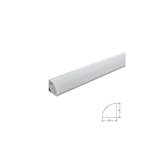 Perfil Alumínio Para A Tira LED Led Instalação Cantos - Difusor Leitoso X 1M