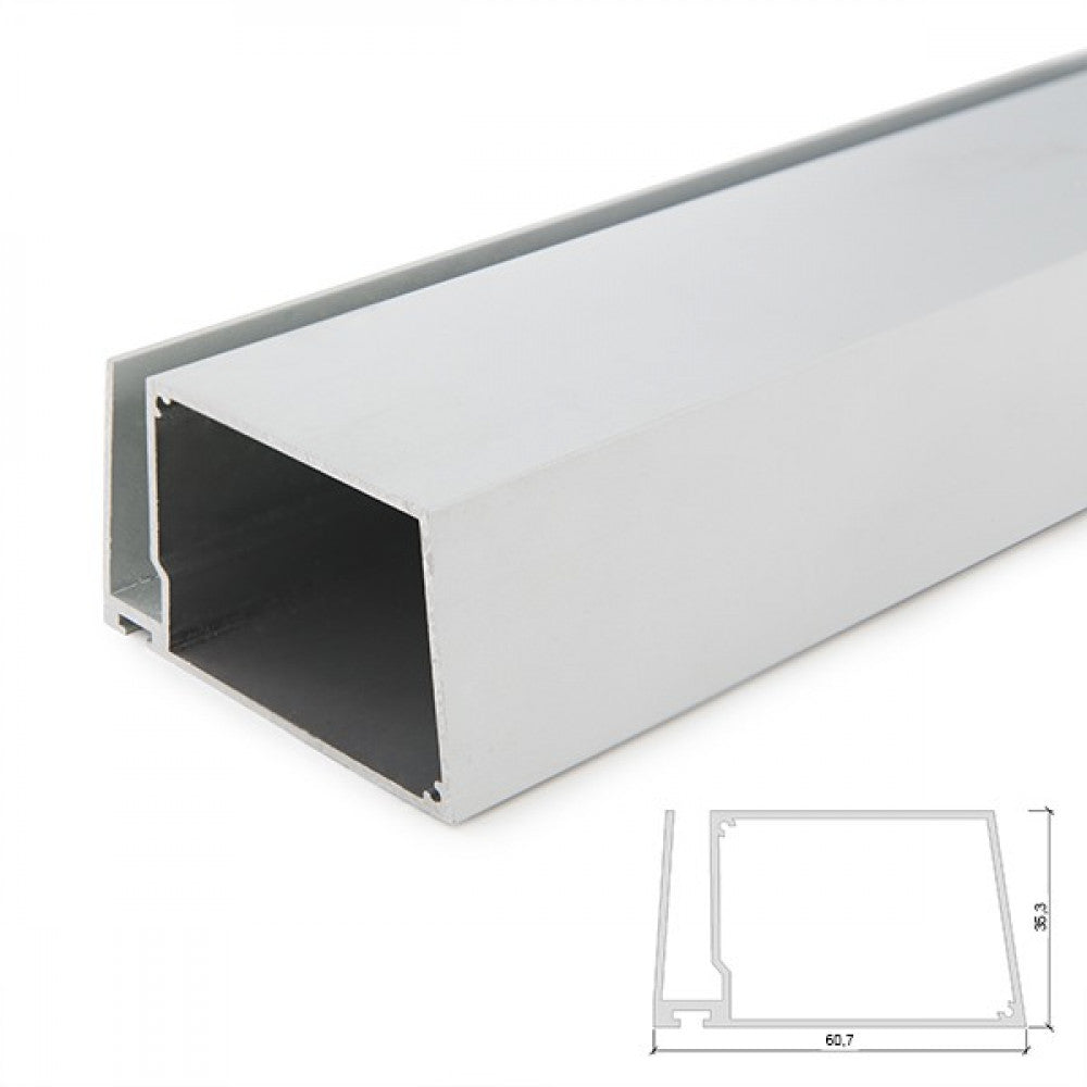 Perfil Alumínio Para A Tira LED Led Prateleiras Vidro Espessura 8Mm - Alojamento Do Transformador X 2M
