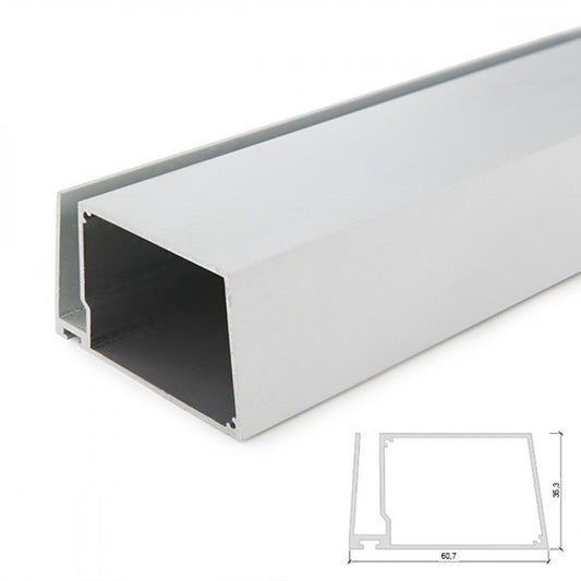 Perfil Alumínio Para A Tira LED Led Prateleiras Vidro Espessura 8Mm - Alojamento Do Transformador X 2M