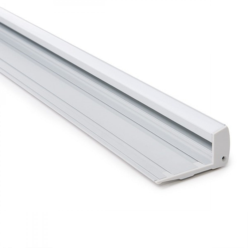 Perfil Iluminação Escadas - Borrachas Antiderrapantes - Difusor Leitoso X 1M