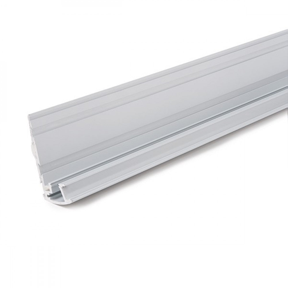 Perfil Iluminação Escadas - Borrachas Antiderrapantes - Difusor Leitoso X 1M