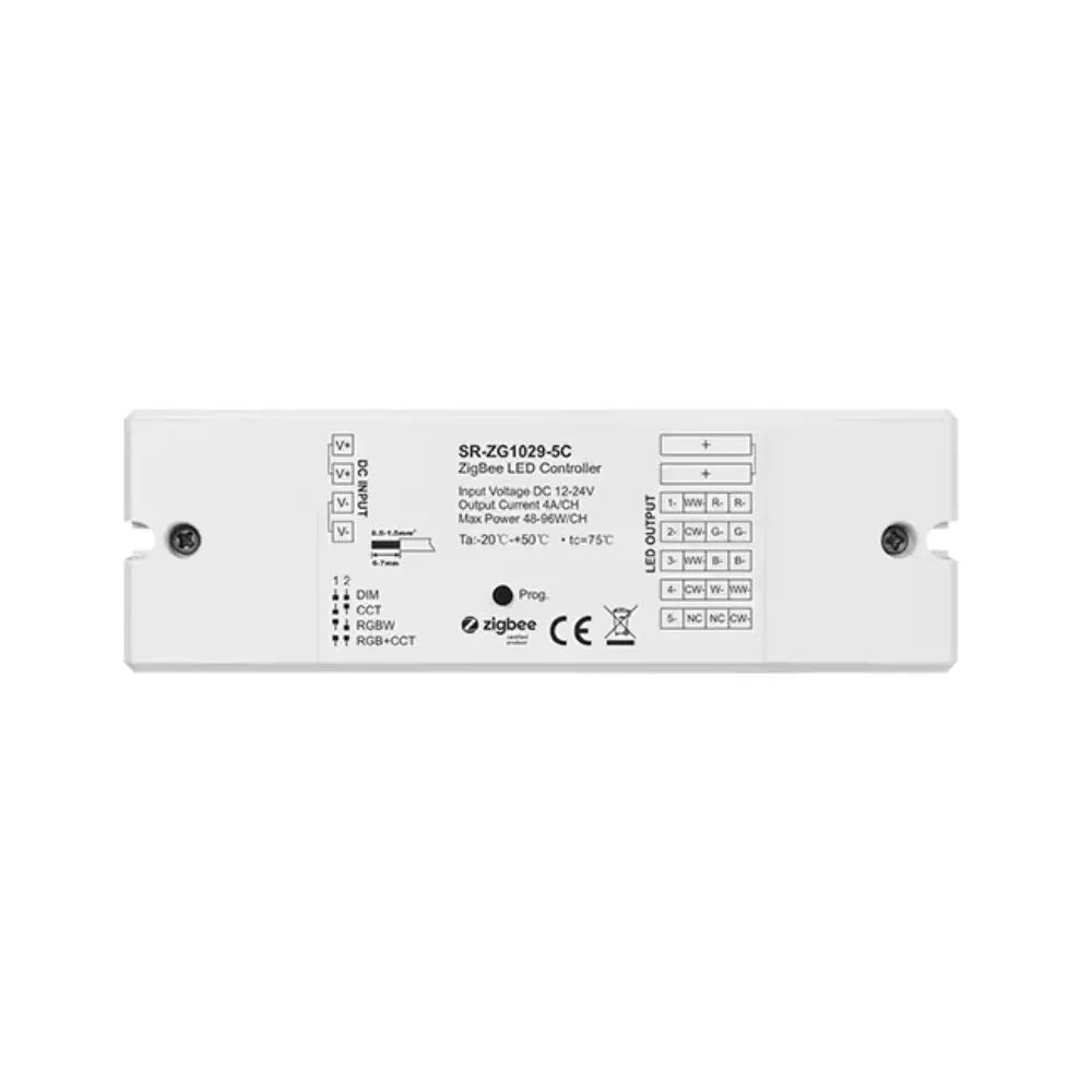 Sunricher 4-in-1 Zigbee RGBW / RGB CCT LED controller 4A/CH, DC12/24V (SR-ZG1029-5C)