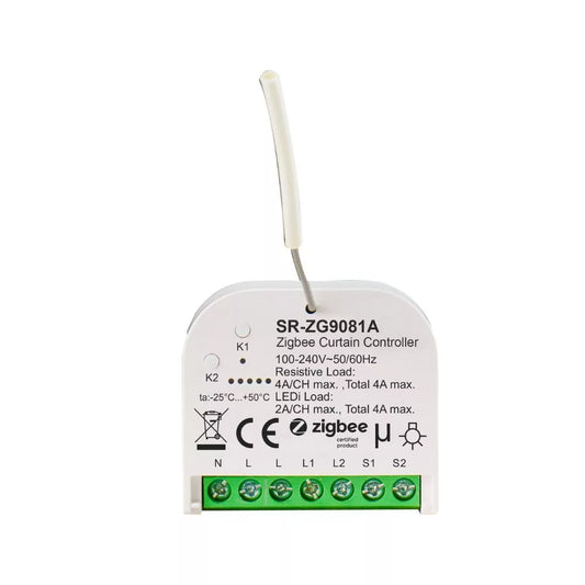 Sunricher Zigbee retrofit curtain / shutter controller, 2 x 4A (SR-ZG9081A)