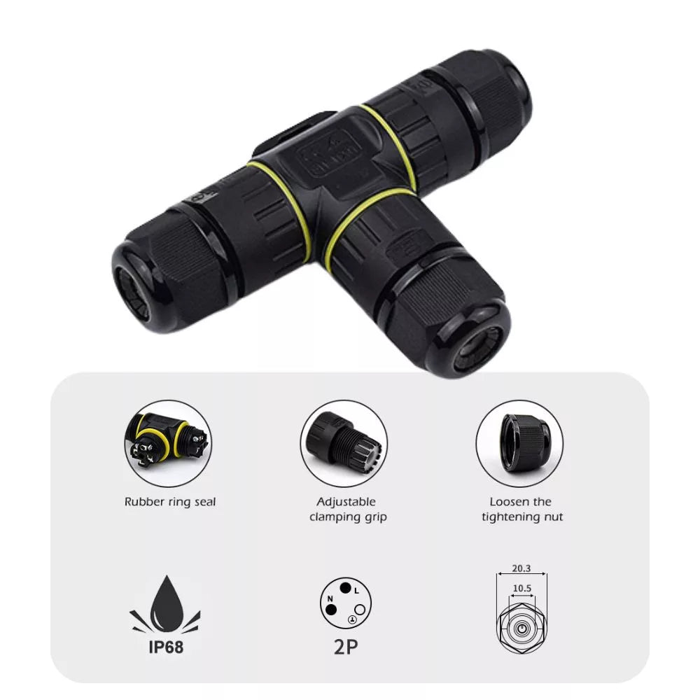 T-shape exterior IP68 wire connector