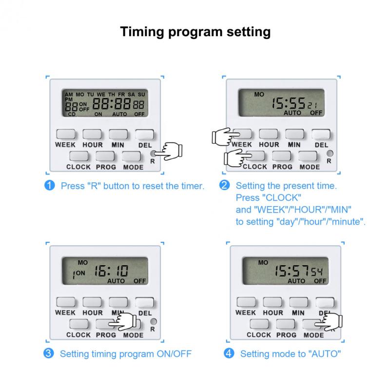 Temporizador Digital Programável com Ficha Schuko Tipo F