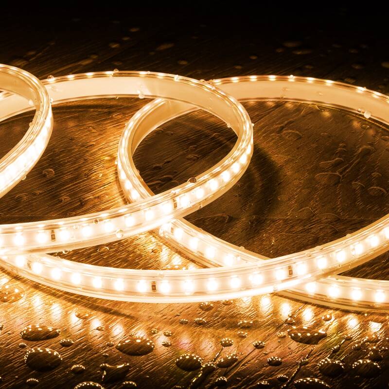Fita LED Regulável 220V SMD 120 LED/m Color 8.5W/m Largura 12mm Corte 20cm IP65 à Medida