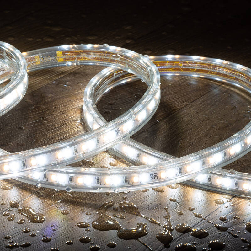 Fita LED CCT 220V 120 LED/m 10W/m 900lm/m Largura 14mm Corte 100cm IP65 à Medida