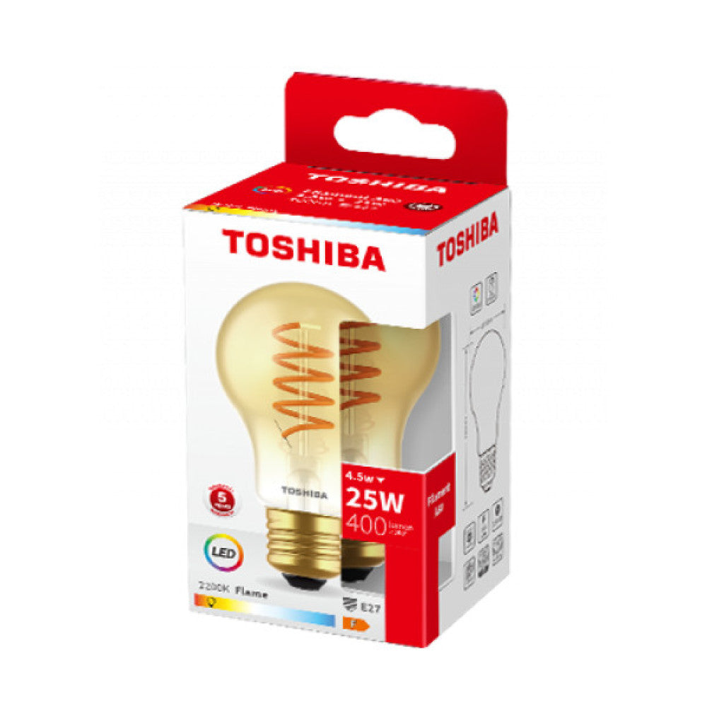 Lâmpada LED TOSHIBA E27 A60 4,5W 400Lm branco quente