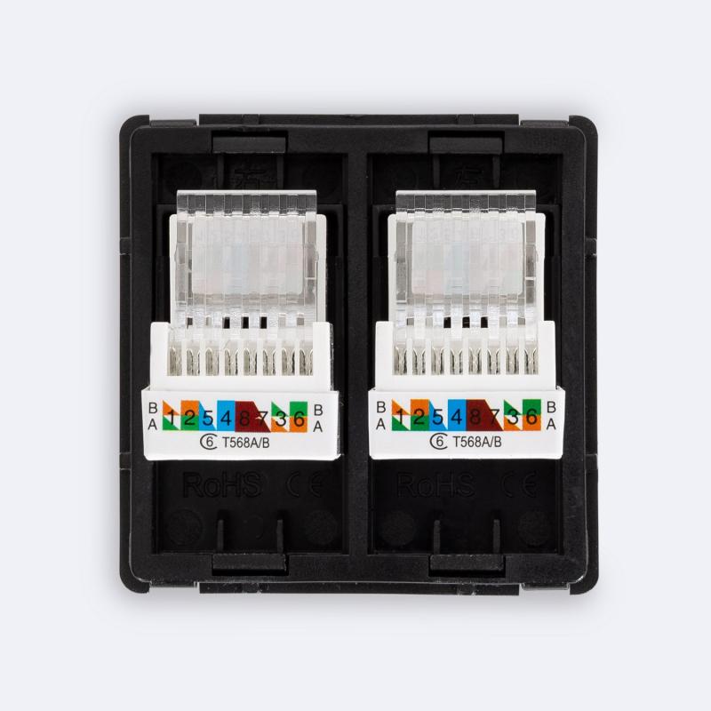 Tomada RJ45 Cat 6 Dupla Internet Modern