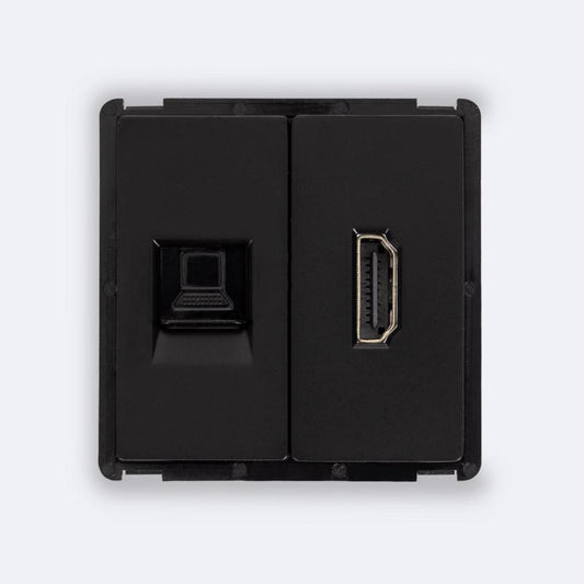 Tomada RJ45 CAT 6 Internet + HDMI Modern