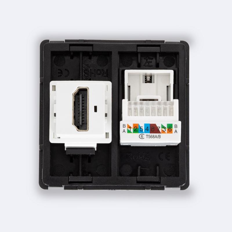 Tomada RJ45 CAT 6 Internet + HDMI Modern