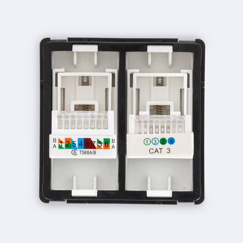 Tomada RJ45 CAT 6 Internet + RJ11 Telefone Modern