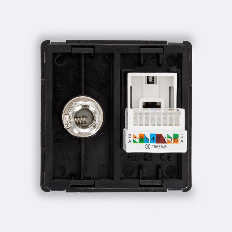 Tomada RJ45 CAT 6 Internet + Satélite Modern