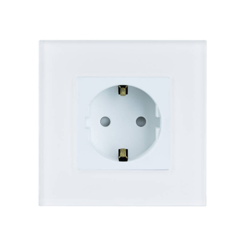 Tomada Tipo F Schuko Wifi Com Moldura de Vidro Modern